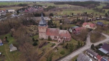 Panorama yörünge dronu, Mecklenburg Batı Pomerania 2023 kışı. Yüksek Kalite 4k... Sinematik görüntüler.. 