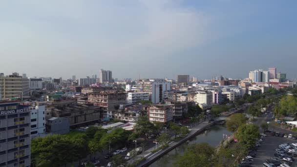 Panorama Visão Geral Drone Bangkok Estação Ferroviária Central Velha Hua — Vídeo de Stock