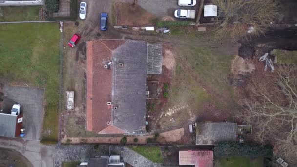 Függőleges Madarak Szem Nézet Drón Lepusztult Kastély Luessow Nyugat Pomeránia — Stock videók