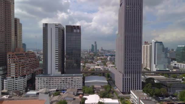 Boom Scorrevole Destra Drone Bangkok Distretto Moderno Ari Thailandia 2022 — Video Stock
