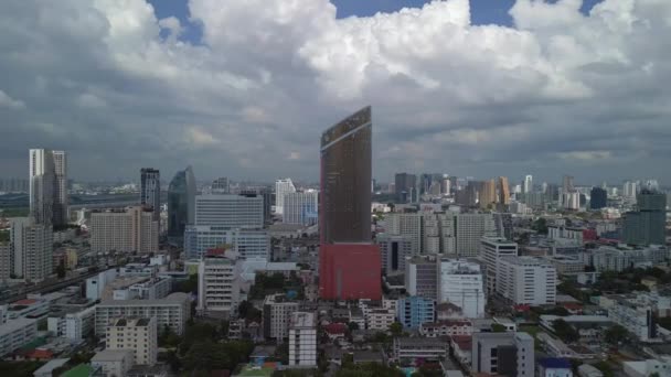 Panorama Τροχιά Drone Μπανγκόκ District Σύγχρονη Ari Ταϊλάνδη 2022 Uhd — Αρχείο Βίντεο