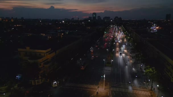Bangkok Monumento Democracia Por Noche Tailandia 2022 Imágenes Cinematográficas Uhd — Vídeo de stock