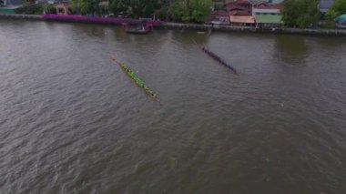 Tayland 2022 'de, tepeden aşağıya doğru dron görüntüsü. 4k uhd sinematik çekim.