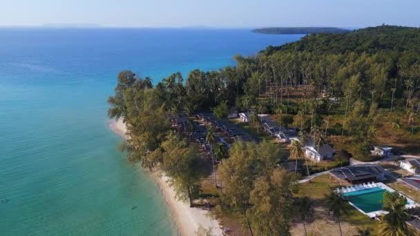 Best Aerial View Flight Koh Kood Island Secret Beach Thailand — Stock Video