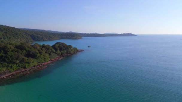 Φθίνουσα Drone Koh Kood Island Μυστική Παραλία Ταϊλάνδη 2022 Uhd — Αρχείο Βίντεο