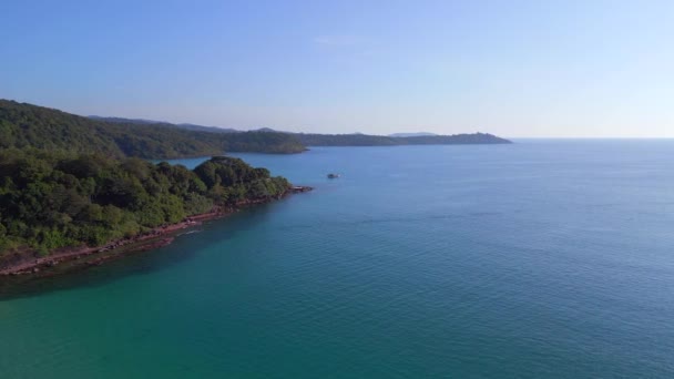 Πανόραμα Τροχιά Drone Koh Kood Νησί Μυστική Παραλία Ταϊλάνδη 2022 — Αρχείο Βίντεο