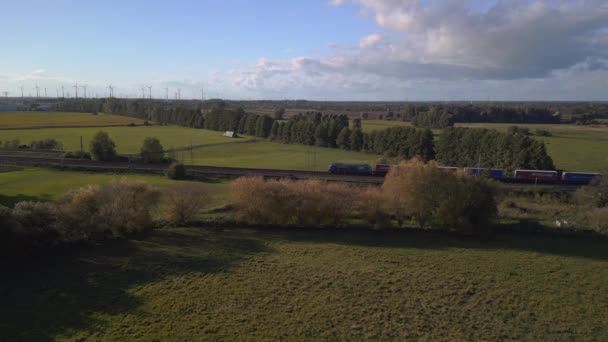 Panorama Visão Geral Drone Campo Pasto Prado Paisagem Verde Alemanha — Vídeo de Stock