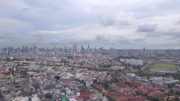 Přehled Panorama Drone Phra Sumen Fort Bangkok Thailand2022 Uhd Filmové — Stock video