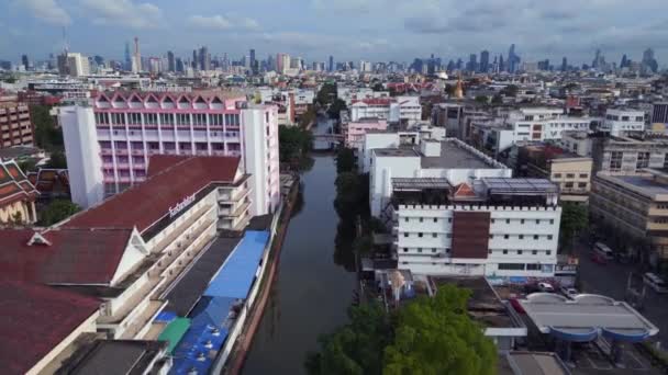Stoupající Dron Phra Sumen Fort Bangkok Thailand2022 Uhd Filmové Záběry — Stock video