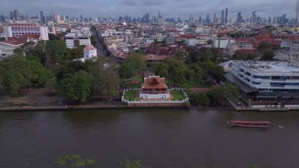 Phra Sumen Fort Bangkok Thaiföld 2022 Drónja Uhd Filmfelvétel — Stock videók