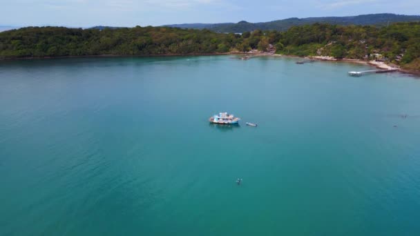 Przegląd Panoramy Drone Koh Kood Wyspa Bang Bao Plaża Tajlandia — Wideo stockowe