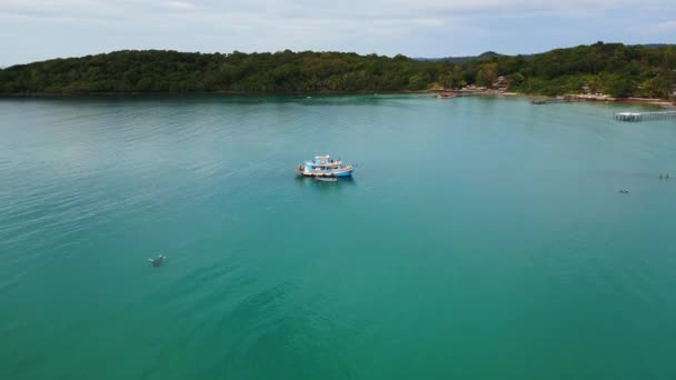 Drone Top View Koh Kood Island Bang Bao Παραλία Ταϊλάνδη — Αρχείο Βίντεο