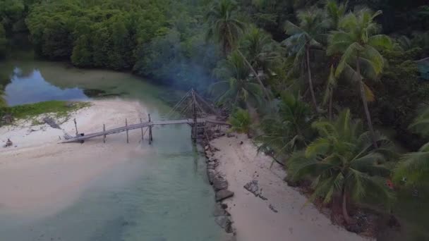 Panoramica Drone Koh Kood Isola Bang Bao Spiaggia Thailand 2022 — Video Stock