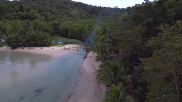 Přelet Nad Drone Koh Kood Ostrov Bang Bao Pláž Thailand2022 — Stock video