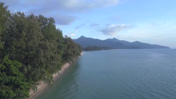 Latać Pchnąć Dron Klong Prao Beach Koh Chang Island Tajlandia — Wideo stockowe