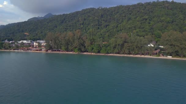 Panorama Visão Geral Drone Klong Prao Beach Koh Chang Ilha — Vídeo de Stock