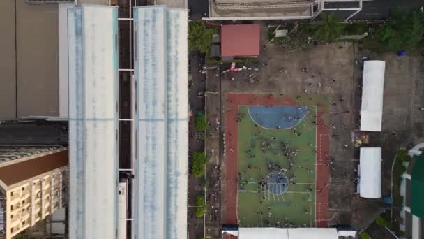 Bangkok Şehri Siam Tayland 2022 Dikey Kuş Bakışı Sinematik Görüntü — Stok video