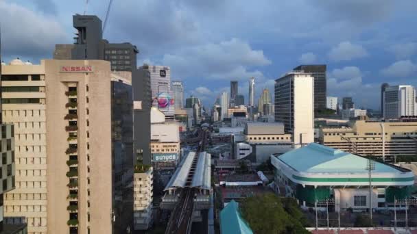 Bangkok Şehri Siyam Tayland 2022 Üzerinde Uçuyor Sinematik Görüntüler — Stok video
