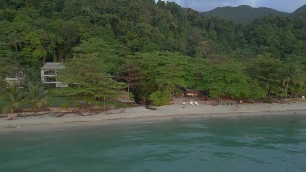 Samotny Plaża Sen Raj Wyspa Koh Chang Tajlandia 2022 Latać — Wideo stockowe