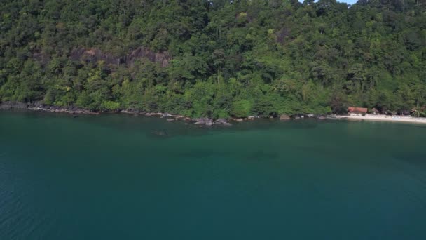Selva Praia Arenosa Ilha Koh Chang Tailândia 2022 Panorama Órbita — Vídeo de Stock