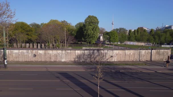 Berlin Duvarı Anıt Sınır Bölgesi Şehir Bölgesi Mitte Almanya 2023 — Stok video