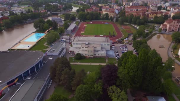 Budweis Budejovice Centro Storico Repubblica Ceca Estate Del 2023 Panoramica — Video Stock