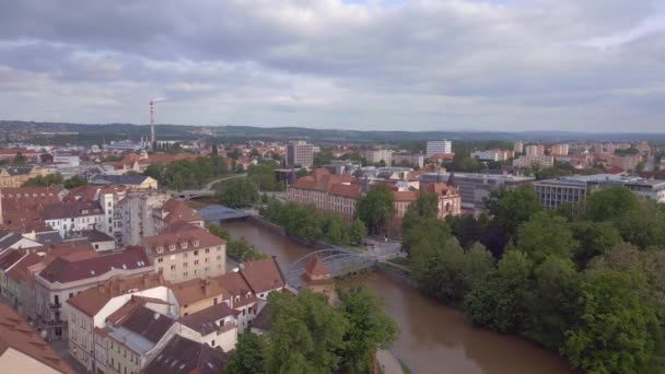Budweis Budejovice Старе Місто Чехії Літо 2023 Широка Орбіта Огляд — стокове відео