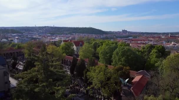Prag Cumhuriyeti Lkbaharı 2023 Teki Kilise Mezarlığı Basilica Katedrali Dan — Stok video