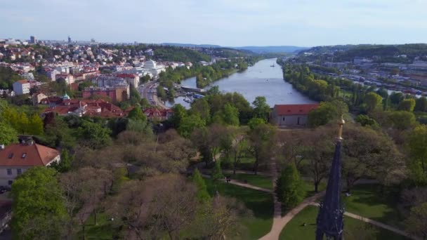 Prag Czech Cumhuriyeti Ndeki Kilise Mezarlığı Basilica Katedrali 2023 Baharında — Stok video