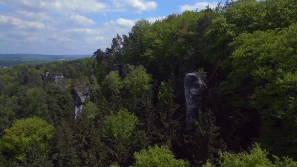 Czech Cumhuriyeti Mary Rock View Dağları Doğa Tepeleri Bohem Cenneti — Stok video