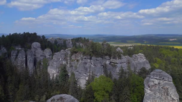 Czech Republic Mary Rock View Nature Hills Mountains Bohemian Paradise — Stock Video