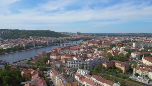 Cidade Distrito Cidade Prague República Checa Primavera 2023 Panorama Visão — Vídeo de Stock