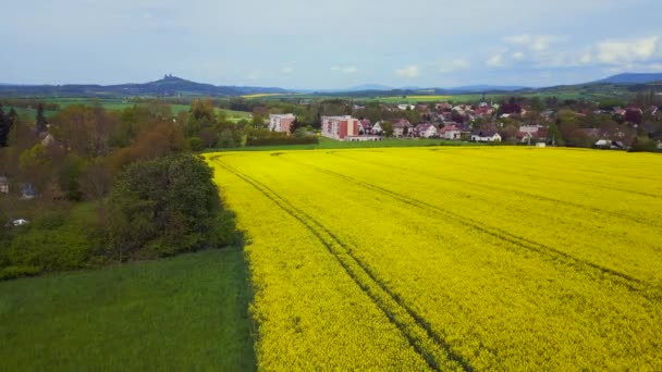 Village Field Czech Republic Spring 2023 Panorama Overview Drone High — Stock Video