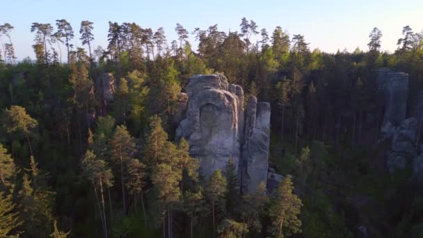 高山和山谷景观 Czech Republic Prachov Rock Mountain Nature Bohemian Hills Paradise — 图库视频影像