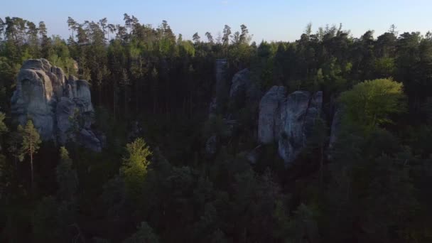 Gunung Dan Lembah Lansekap Czech Republik Prachov Batu Pegunungan Alam — Stok Video