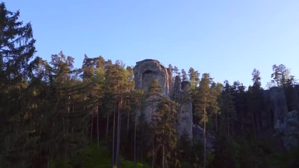 Paisagem Montanha Vale Czech República Prachov Rochas Montanhas Natureza Boêmio — Vídeo de Stock