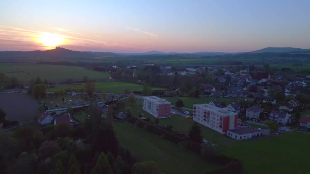 Tschechische Republik Dorf Libun Naturfeld Bei Sonnenuntergang Böhmischen Paradies Frühling — Stockvideo