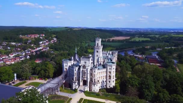Hluboka Nad Vltavou Cuento Hadas Castillo Blanco República Checa Zona — Vídeo de stock