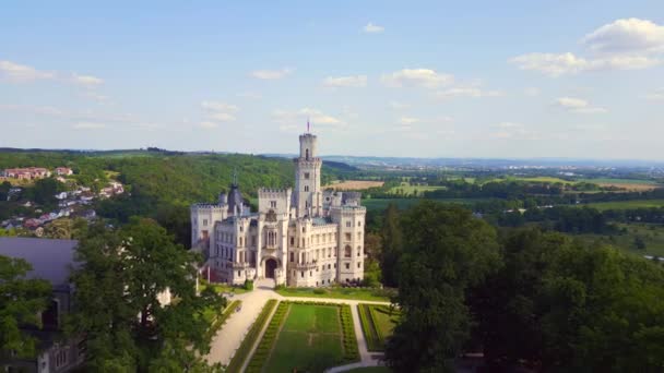 Hluboka Nad Vltavou Fairy Tale White Castle Czech Republic South — Stock Video