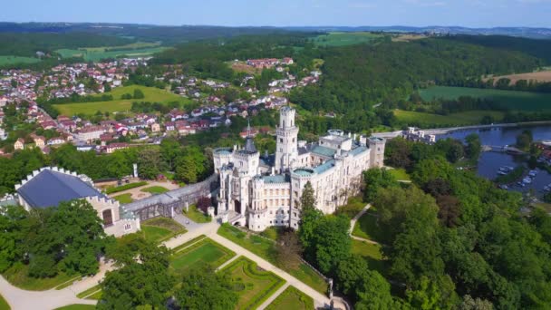 Hluboka Nad Vltavou Казковий Білий Замок Чеській Республіці Південна Богемія — стокове відео