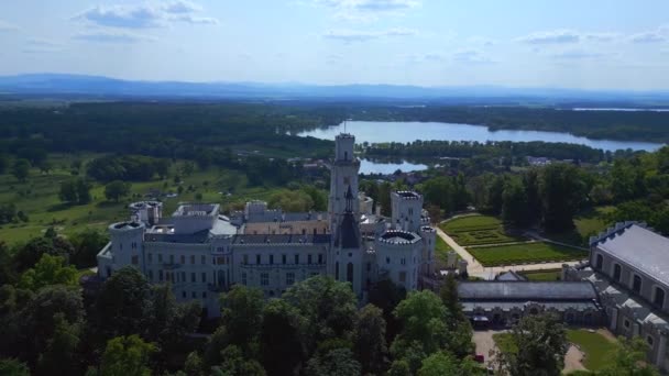 Hluboka Nad Vltavou 보헤미아 지역의 동화같은 성으로 2023 날이다 Panorama — 비디오