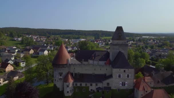 Österreich Burg Heidenreichstein Europa Sommertag 2023 Überflugdrohne Filmmaterial — Stockvideo