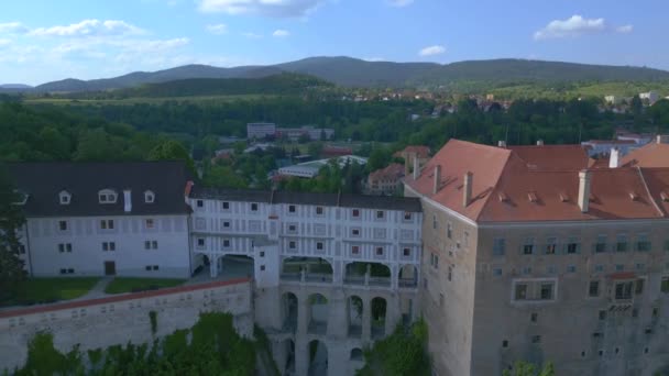 Town Krumlov Cesky Castle Hill Moldova River Castlein South Bohemia — Vídeo de stock