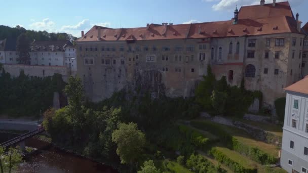 Ville Krumlov Cesky Château Sur Colline Rivière Moldova Château Bohême — Video