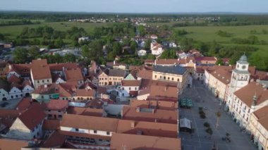 Trebon Wittingau kasabası, Güney Bohemya Czech Cumhuriyeti, 2023 yazında Panorama 'da 4K insansız hava aracı görüntülerini izledi..