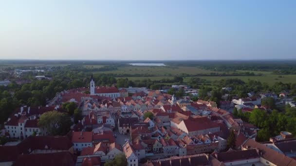 Město Trebon Wittingau Jihočeském Kraji Evropě Léto 2023 Dron Shora — Stock video