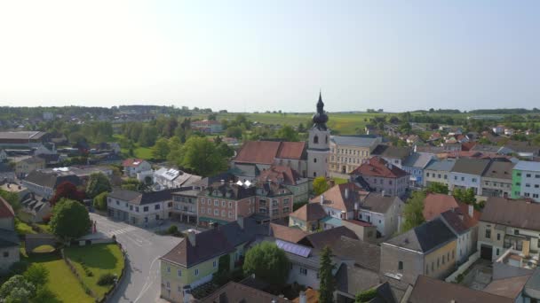 Obec Heidenreichstein Město Rakousku Evropa Letní Den 2023 Panorama Přehled — Stock video