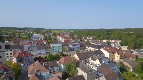 Село Хайденрайхштайн Місто Австрії Європа Літній День 2023 Політ Зворотного — стокове відео