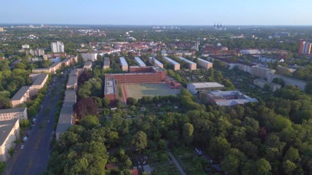 Berlim Cidade Planetário Alemanha Europa Dia Verão 2023 Drone Descendente — Vídeo de Stock
