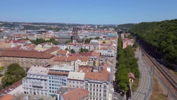 Prague Centro Cidade República Checa Europa Verão 2023 Sobrevoo Drone — Vídeo de Stock